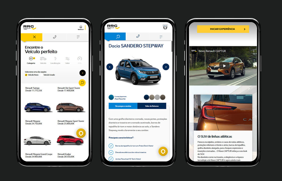 Listagem de Modelos, opções e detalhes